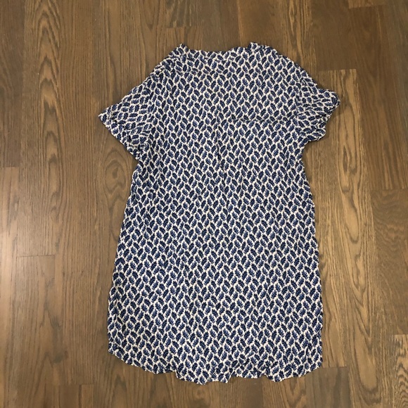 H&M boho v-neck blue leaf mini dress Sz 8 EUC - Picture 4 of 4